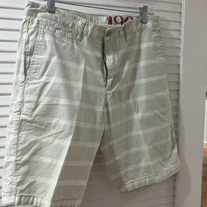 1901 Green and white stripe shorts